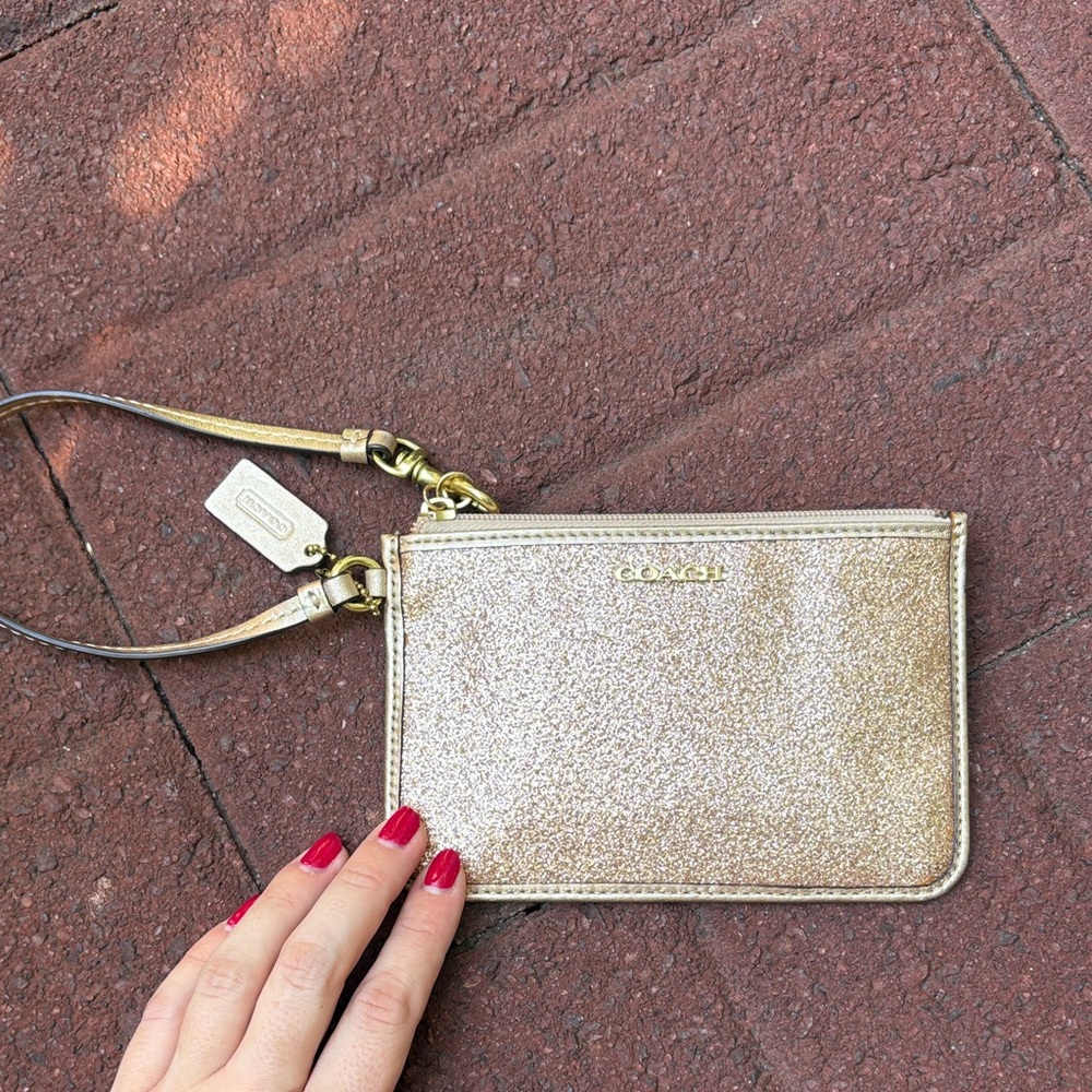 Coach Metallic Gold Wristlet